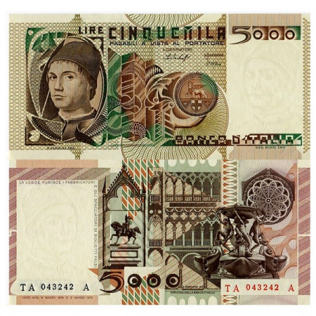 1979 (09/03) * Banconota Italia 5000 Lire "A da Messina" BI.805 (p105a) FDS