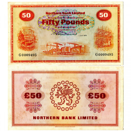 1970 * Banconota Irlanda del Nord 50 Pounds "Shipyard" (p191a) SPL