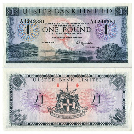 1976 * Banconota Irlanda del Nord 1 Pound "Ulster Bank" (p325b) SPL