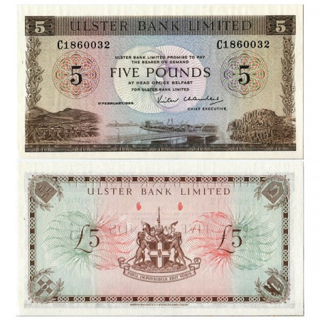 1988 * Banconota Irlanda del Nord 5 Pounds "Ulster Bank" (p326c) qFDS