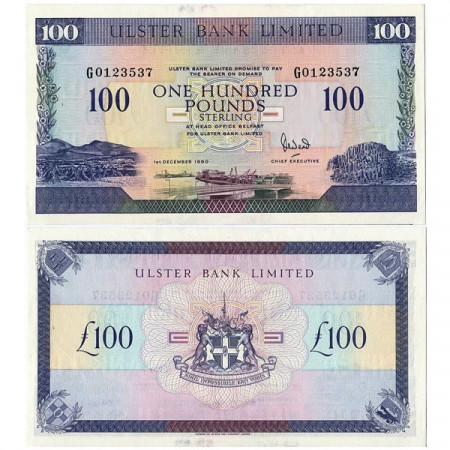 1990 * Banconota Irlanda del Nord 100 Pounds "Ulster Bank" (p334a) FDS