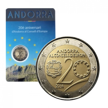 2014 * 2 Euro ANDORRA "20º Anniversario Consiglio d'Europa" UNC