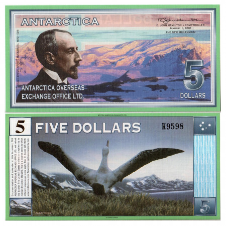 2001 * Banconota Antarctica 5 ant.dollars FDS