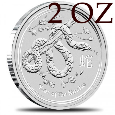 2013 * 2 Dollari d'argento 2 OZ Anno del Serpente Australia