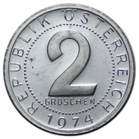 1974 * 2 Groschen Austria “Eagle” (KM 2876) PROOF