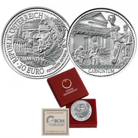 2011 * 20 Euro Argento AUSTRIA "Roma sul Danubio - Carnuntum" PROOF