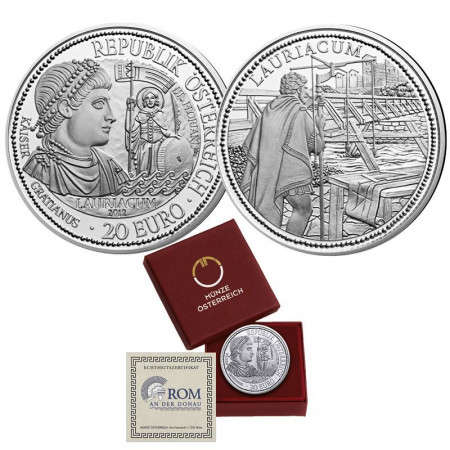 2012 * 20 Euro Argento AUSTRIA "Roma sul Danubio - Lauriacum" PROOF