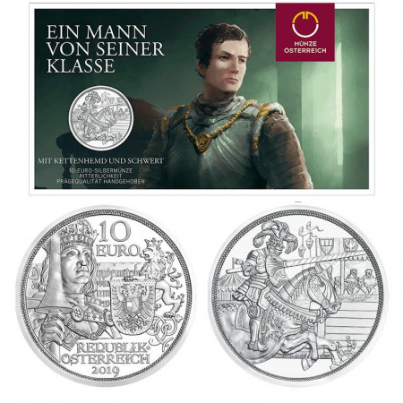 2019 * 10 Euro Argento AUSTRIA "Knights’ Tales - CHIVALRY" (1/5) FDC