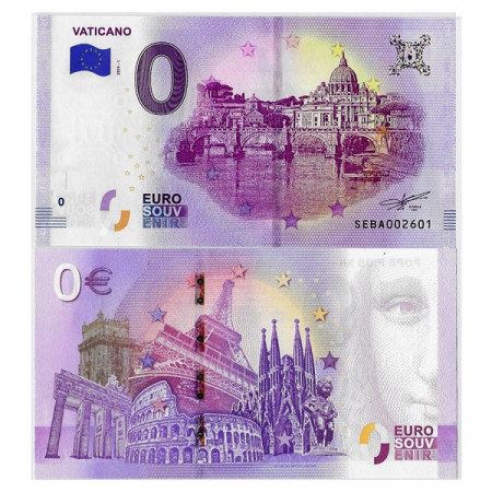 2019-1 * Banconota Souvenir Italia Unione Europea 0 Euro "Vaticano" FDS