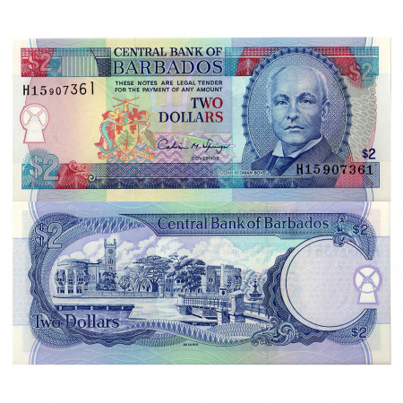 1995 * Banconota Barbados 2 dollari FDS