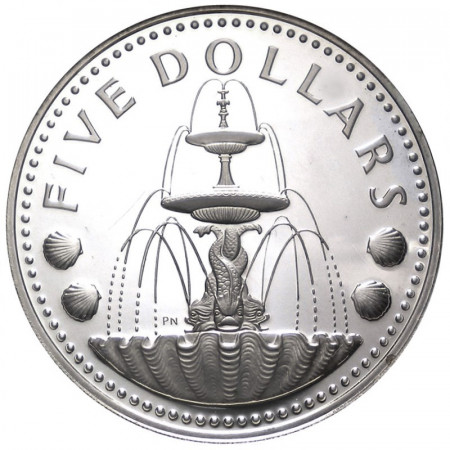 1976 * 5 dollari argento Barbados 10° Indipendenza