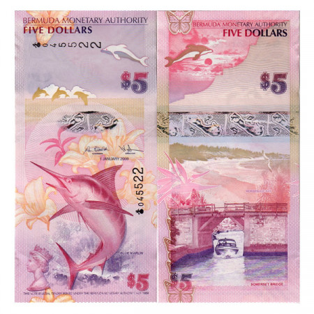 2009 * Banconota Bermuda 5 dollari FDS