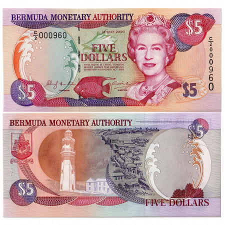 2000 * Banconota Bermuda 5 dollari FDS