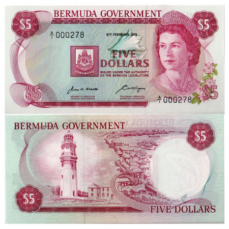 1970 * Banconota Bermuda 5 dollari FDS