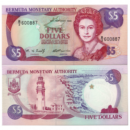 1996 * Banconota Bermuda 5 dollari FDS