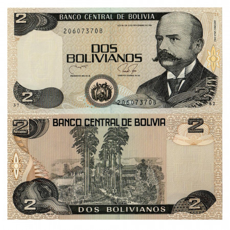 L.1986 (1990) * Banconota Bolivia 2 Bolivianos "A Vaca Diez" (p202b) FDS