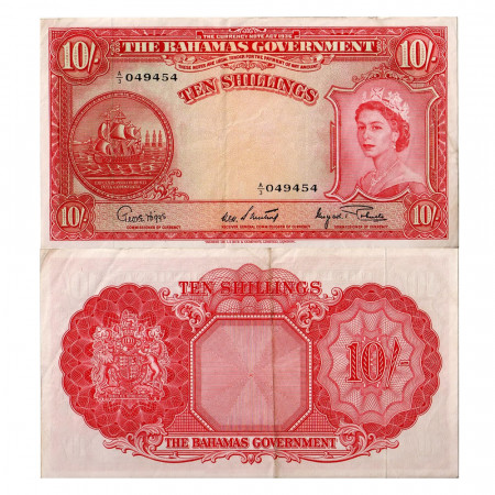 1953 * Banconota Bahamas 10 scellini BB