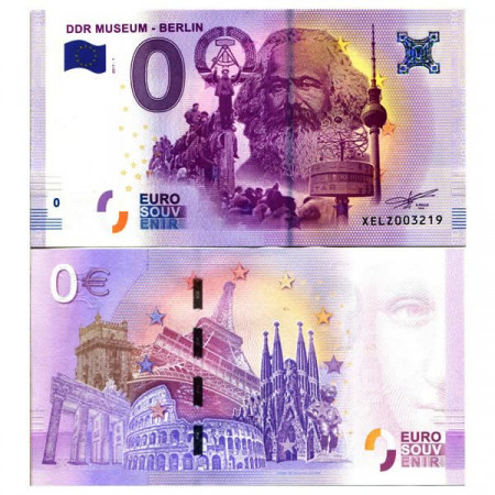 2017-1 * Banconota Souvenir Germania Unione Europea 0 Euro "DDR Museum Berlin" FDS