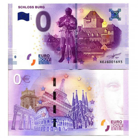 2017-3 * Banconota Souvenir Germania Unione Europea 0 Euro "Schloss Burg" FDS