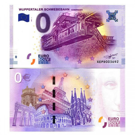 2017-1 * Banconota Souvenir Germania Unione Europea 0 Euro "Wuppertaler Schwebebahn Kaiserwagen" FDS