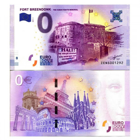 2017-1 * Banconota Souvenir Belgio Unione Europea 0 Euro "Fort Breendonk The Human Rights Memorial" FDS