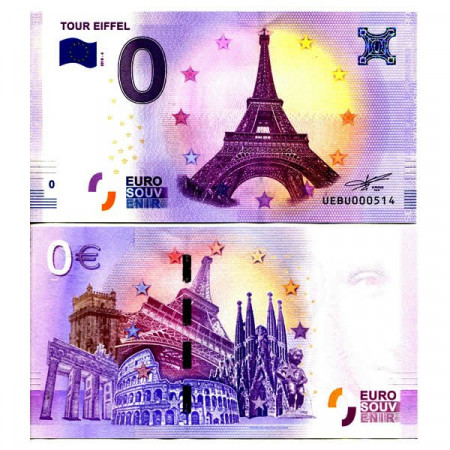 2018-4 * Banconota Souvenir Francia Unione Europea 0 Euro "Tour Eiffel" FDS