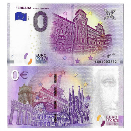 2019-1 * Banconota Souvenir Italia Unione Europea 0 Euro "Ferrara - Castello Estense" FDS