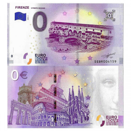 2019-1 * Banconota Souvenir Italia Unione Europea 0 Euro "Firenze - Il Ponte Vecchio" FDS