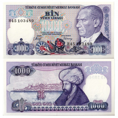 L.1970 (1986) * Banconota Turchia 1000 Lira "K Atatürk - F Sultan Mehmed" (p196) FDS