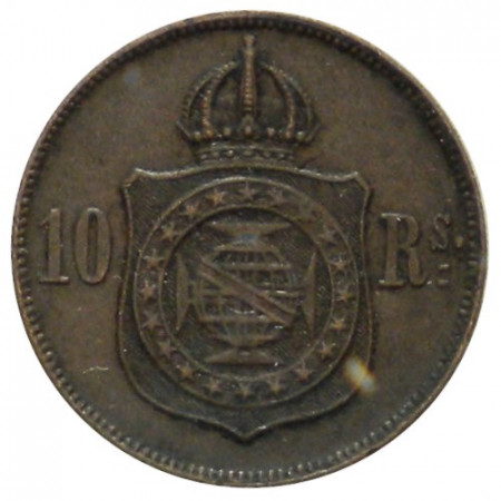 1869 * 10 Reis Brasile "Pietro II" (KM 473) BB/BB+