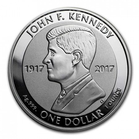 2017 * 1 Dollar Argento 1 OZ British Virgin Islands "JF Kennedy" Prooflike