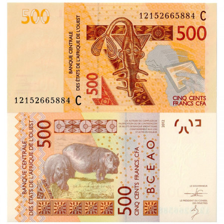 2012 C * Banconota Stati Africa Occidentale "Burkina Faso" 500 franchi FDS