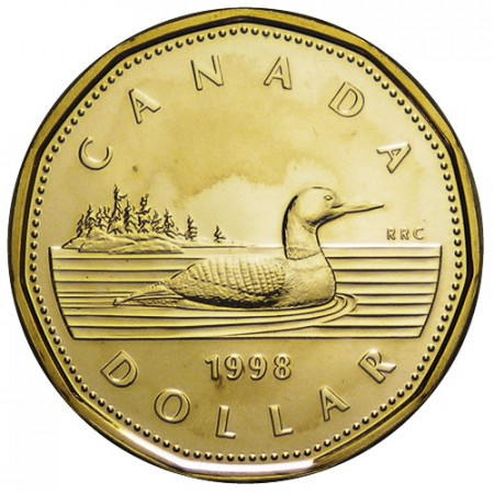 1998 W * 1 Dollar (Loonie) Canada "Canadian Loon - 3rd Portrait" (KM 186) BU