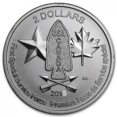 2015 * 2 Dollari Argento 1/2 OZ Canada "Devil's Brigade "