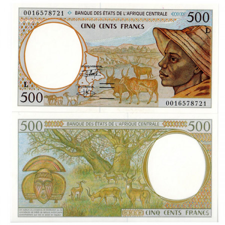 2000 L * Banconota Stati Africa Centrale "Gabon" 500 franchi FDS