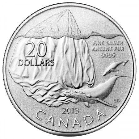 2013 * 20 Dollari Canada Iceberg e Balena