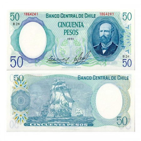 1981 * Banconota Cile 50 Pesos "Arturo Prat" (p151b) FDS