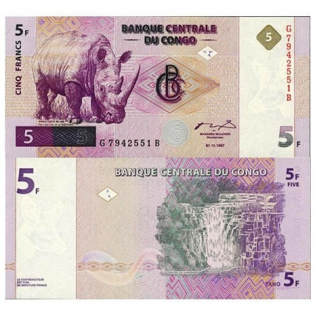 1997 (1998) * Banconota Congo Repubblica Democratica 5 Francs (86a) FDS