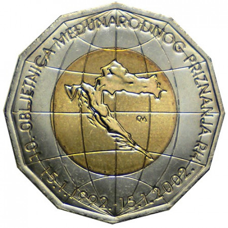 2002 * 25 Kuna Croazia "Riconoscimento Internazionale della Croazia"