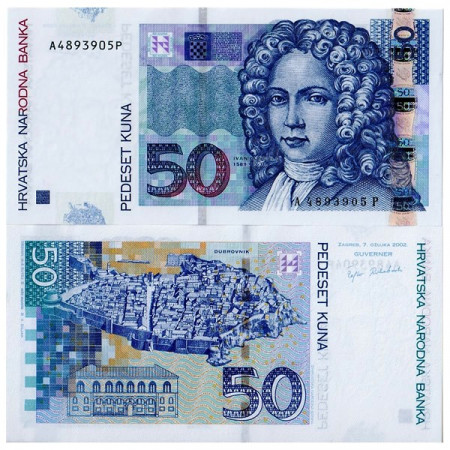 2002 * Banconota Croazia 50 Kuna "I Gundulic" (p40) FDS