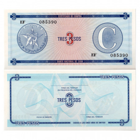 ND (1985) * Certificado de Compra Cuba 3 Pesos "Serie C" (pFX20) FDS