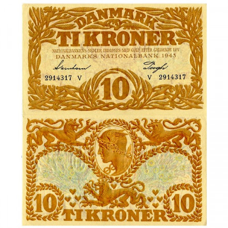 1943 * Banconota Danimarca 10 Kroner (p31p) SPL