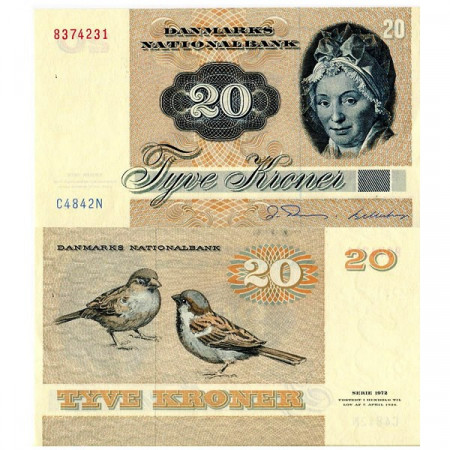 1984 * Banconota Danimarca 20 Kroner “P Tutein” (p49e) FDS