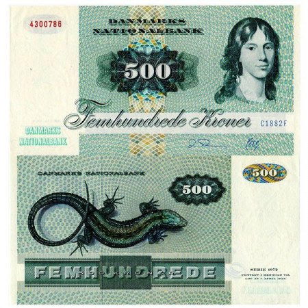 1988 * Banconota Danimarca 500 Kroner “Von Qualen” (p52d) qFDS