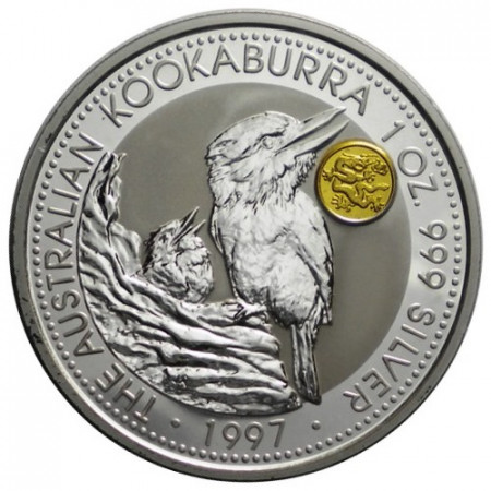 1997 * 1 Dollaro Argento 1 OZ Australia "Kookaburra - Dragon" Privy Mark