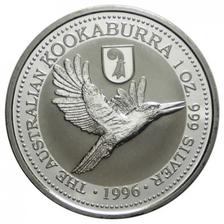 1996 * 1 Dollaro Argento 1 OZ Australia "Kookaburra - Basler Stab" Privy Mark