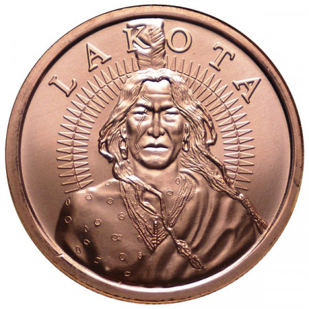 2014 * Copper round Stati Uniti Medaglia in rame "Lakota Indian"