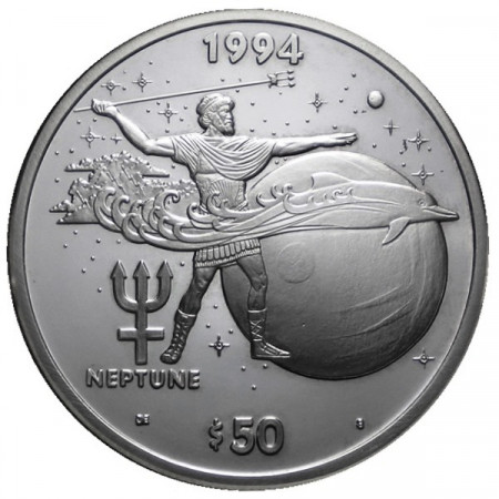 1994 * 50 Dollari d'argento 1 OZ Isole Marshall Nettuno