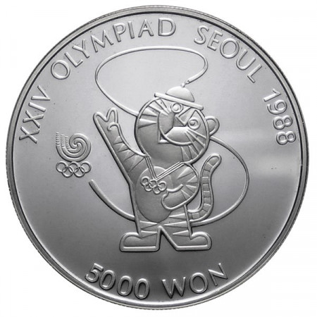 1986 * 5000 Won argento Corea del Sud - Mascotte proof