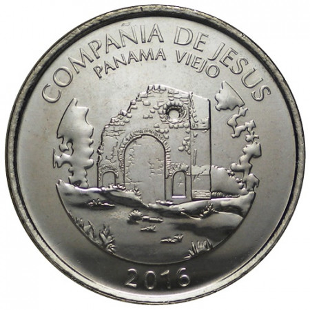 2016 * Medio 1/2 Balboa (50 Cents) Panamá "Panama Vejo - Iglesia Compania de Jesus" UNC